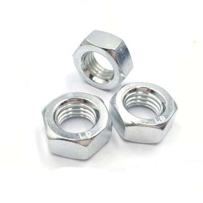 Factory supply high quality carbon steel size m6 zinc plated hex nut